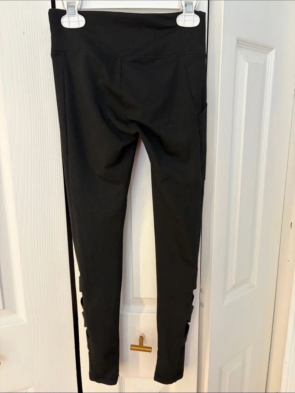 Justice Black Leggings with Crisscross Ankle Detail